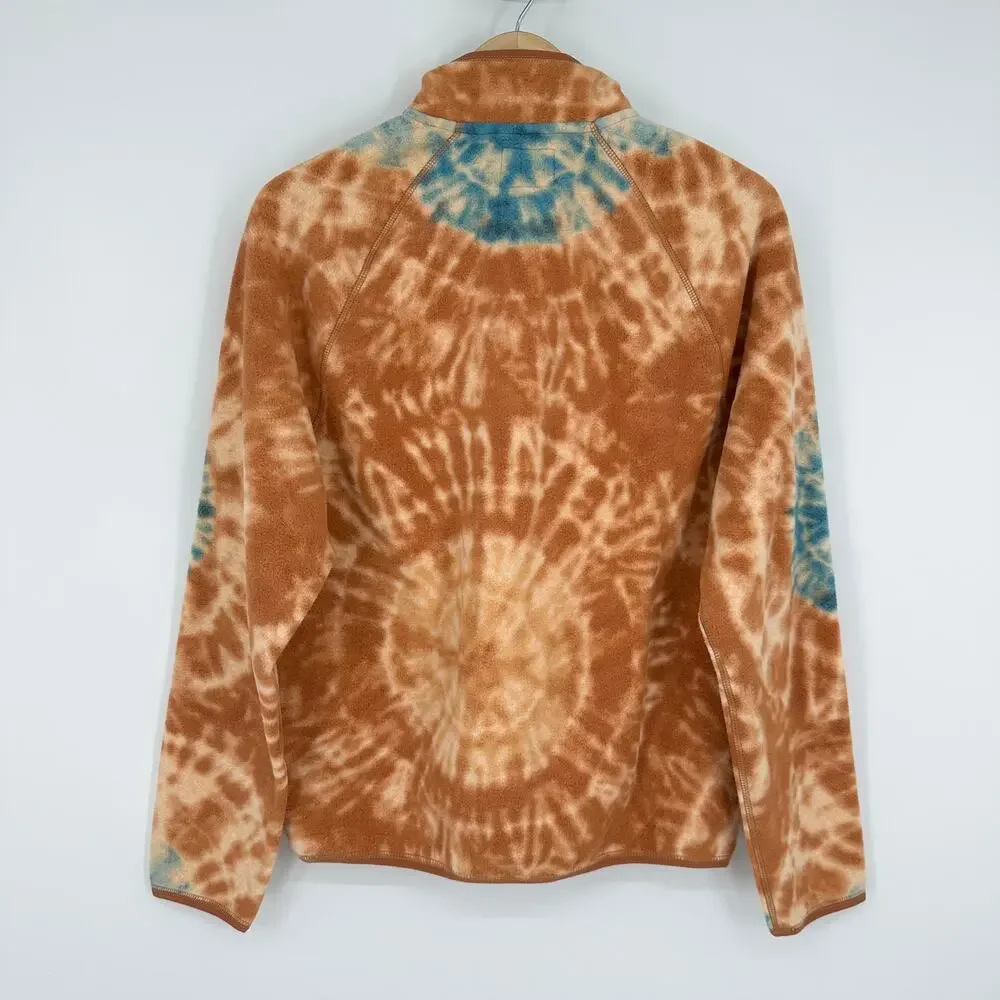 J. Crew Micro Fleece Half Zip Pullover Tie Dye Sweatshirt Jacket AT998 NWT